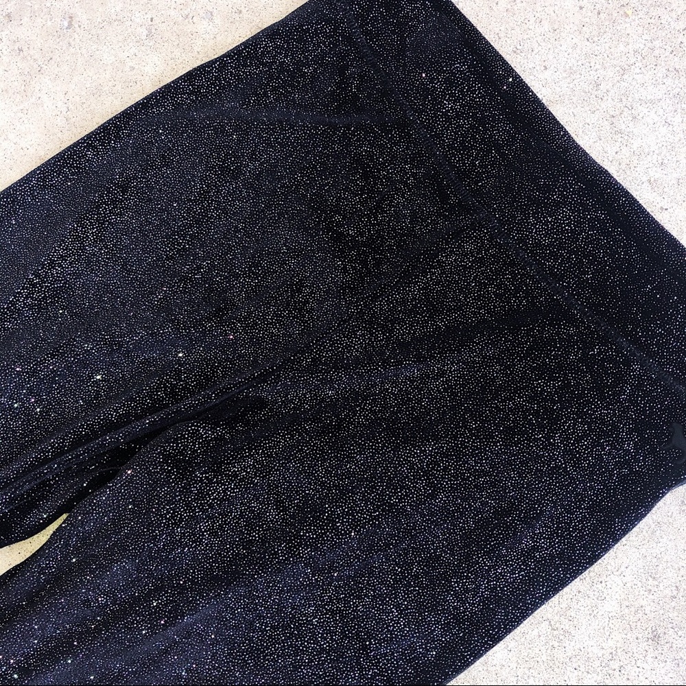 VS PINK bling glitter leggings // black velvet (m)